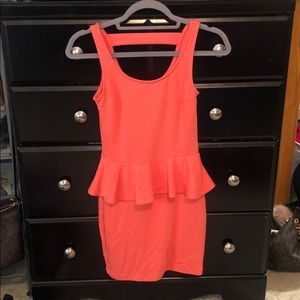 Coral form fitted dress